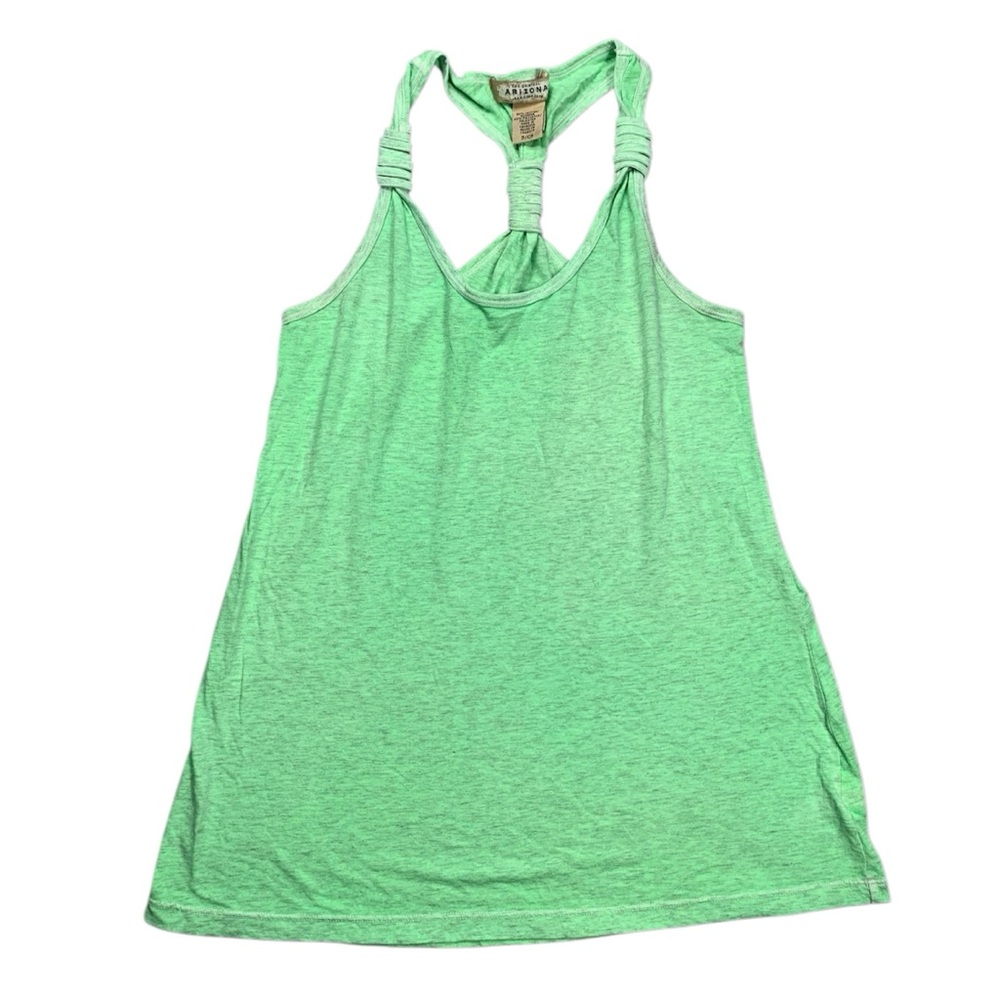 Women’s Juniors String T-Back Tank Top Vibrant Neon Green Arizona Co. Size Small